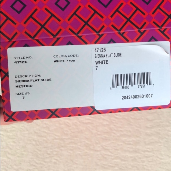 TORY BURCH Sienna flat slide leather mules white size 7 - Picture 11 of 17